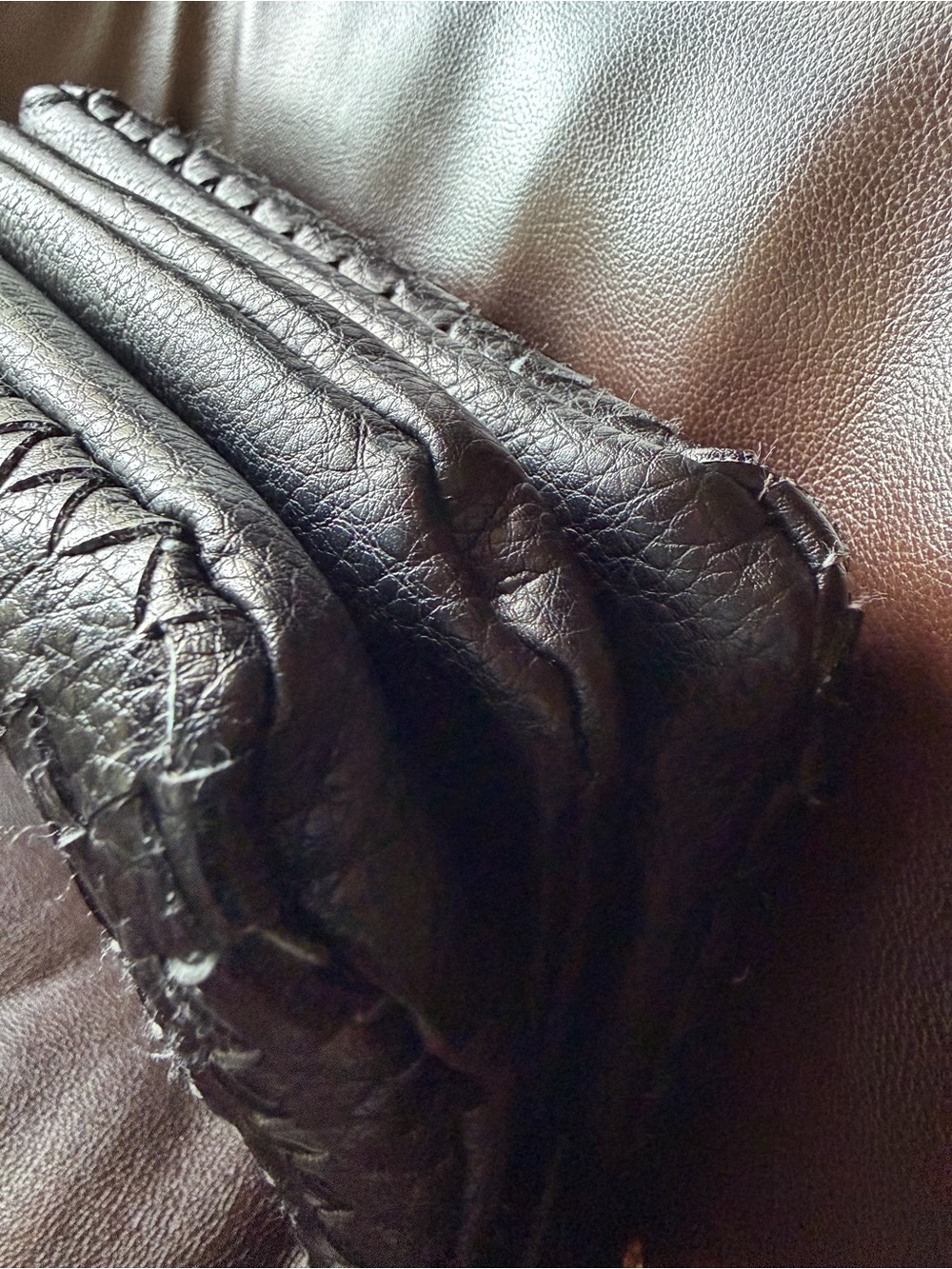 Double Wristlet Clutch Woven Vegan Leather NWOT - Picture 9 of 9
